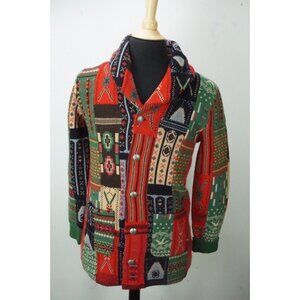 Ralph Lauren RRL Hand Knit Southwestern Cardigan Wool Blend Sweater New